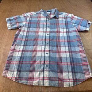 Men’s Columbia Plaid Button Down Shirt XL Short Sleeve Cotton